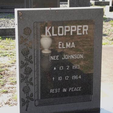KLOPPER Elma nee JOHNSON 1913-1964