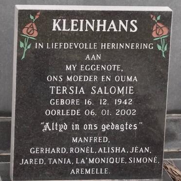 KLEINHANS Tersia Salomie 1942-2002