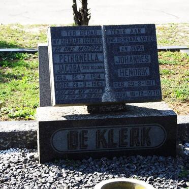 KLERK Johannes Hendrik, de 1911-1970 &amp; Petronella Jacoba KILIAN 1914-1963
