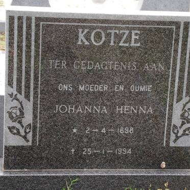 KOTZE Johanna Magrietha 1898-1994