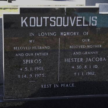 KOUTSOUVELIS Spiros 1901-1975 &amp; Hester Jacoba 1910-1982