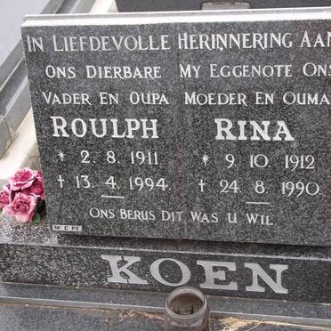 KOEN Roulph 1911-1994 &amp; Rina 1912-1990