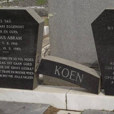 KOEN Jacobus Abram 1916-1985 &amp; Elizabeth 1916-1969