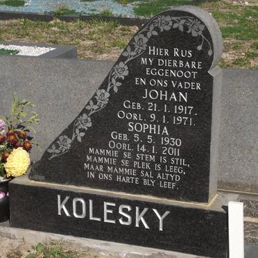 KOLESKY Johan 1917-1971 &amp; Sophia 1930-2011