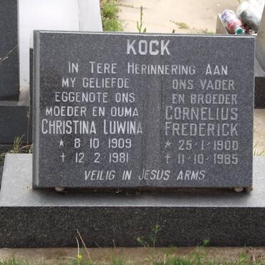 KOCK Cornelius Frederick 1900-1985 &amp; Christina Luwina 1909-1981