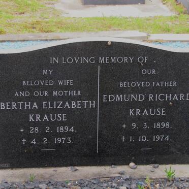 KRAUSE Bertha Elizabeth 1894-1973 &amp; Edmund Richard 1898-1974