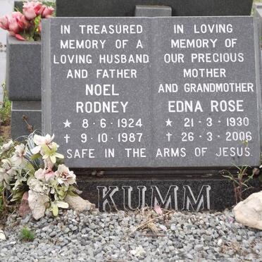 KUMM Noel Rodney 1924-1987 &amp; Edna Rose 1930-2006
