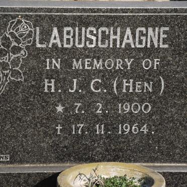 LABUSCHAGNE  H.J.C 1900-1964