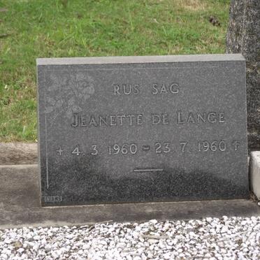 LANGE Jeanette, de 1960-1960