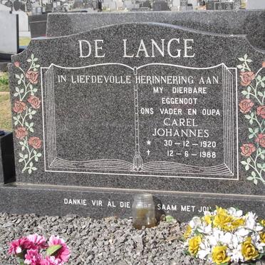 LANGE Carel Johannes, de 1920-1988