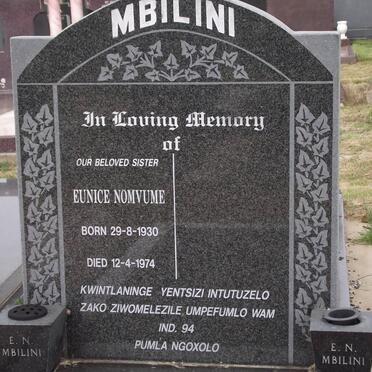 MBILINI Eunice Nomvume 1930-1974