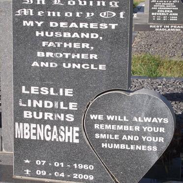 MBENGASHE Leslie Lindile Burns 1960-2009