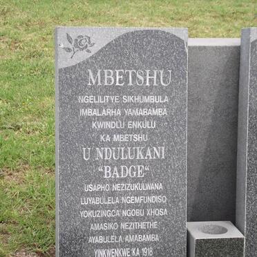 MBETSHU Ndulukani 1918-1999
