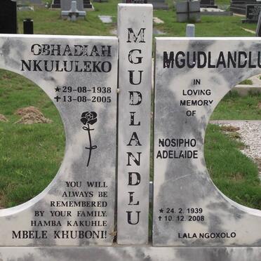 MGUDLANDLU Obhadiah Nkululeko 1938-2005 &amp; Nosipho Adelaide 1939-2008