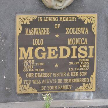 MGEDISI Masiwakhe Lolo 1983-2005 :: MGEDISI Xoliswa Monica 1959-2007