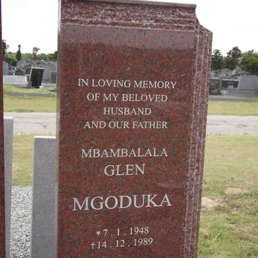 MGODUKA Mbambalala Glen 1948-1989