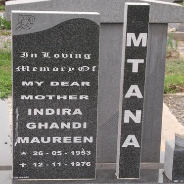 MTANA Indira Ghandi Maureen 1953-1976