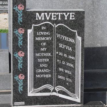 MVETYE Vuyelwa Slyvia 1940-2006