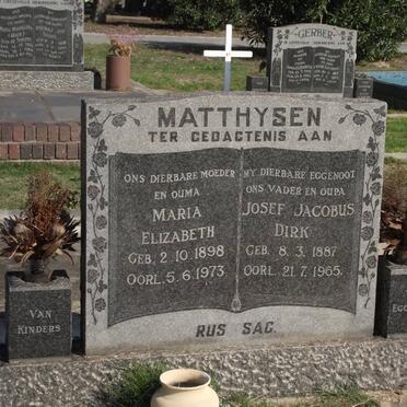 MATTHYSEN Josef Jacobus Dirk 1887-1965 &amp; Maria Elizabeth 1898-1973