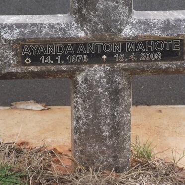 MAHOTE Ayanda Anton 1976-2008