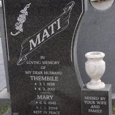 MATI Thembile 1938-2001 &amp; Mary 1945-2006