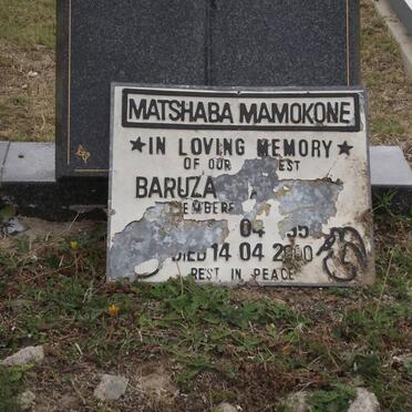 MATSHABA MAMOKONE Baruza 195?-2000