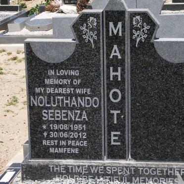 MAHOTE Noluthando Sebenza 1951-2012