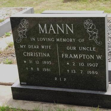 MANN Christina 1895-1981 :: MANN Frampton W. 1907-1989
