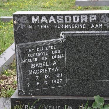 MAASDORP Isabella Magrietha 1911-1987