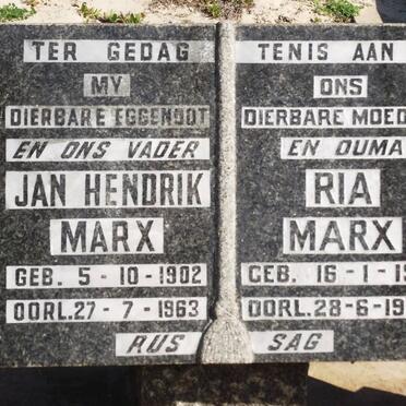 MARX Jan Hendrik 1902-1963 &amp; M.E.J. 1911-1996