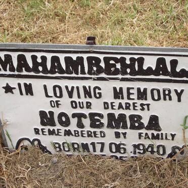MAHAMBEHLALA Notemba 1940-2005