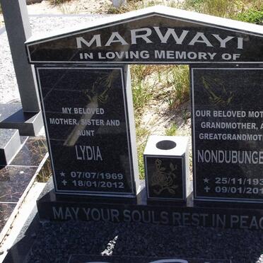 MARWAYI Lydia 1969-2012 :: DYAM Nondubungela 1938-2012