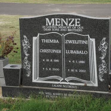 MENZE Themba Christopher 1981-2000 :: MENZE Zwelitini Lubabalo 1986-2002