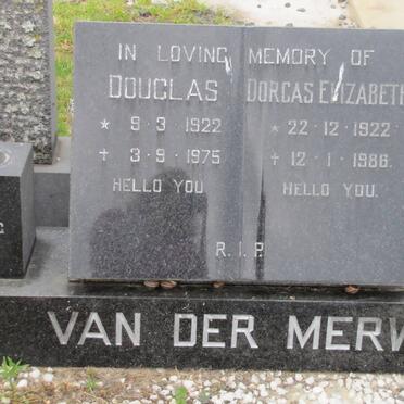 MERWE Douglas, van der 1922-1975 &amp; Dorcas Elizabeth 1922-1986