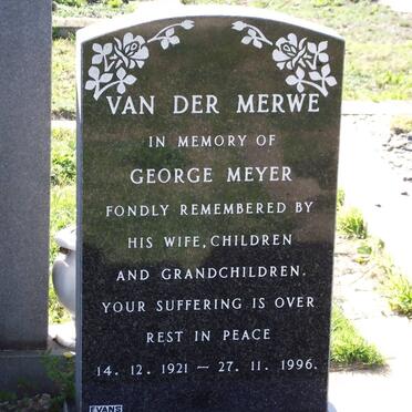 MERWE George Meyer, van der 1921-1996
