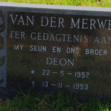 MERWE Deon, van der 1952-1993