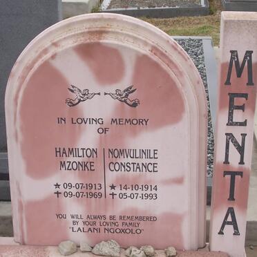 MENTA Hamilton Mzonke 1913-1969 &amp; Nomvulinile Constance 1914-1993