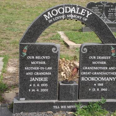 MOODALEY Janikie 1935-2002 :: MOODALEY Rookoomany 1918-1966