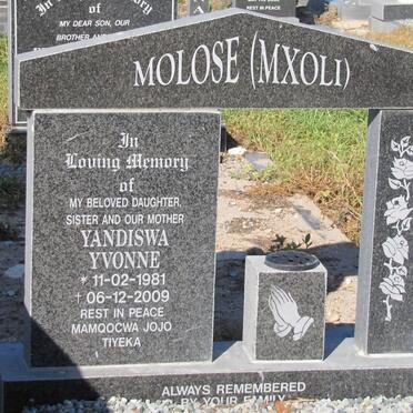 MOLOSE Yandiswa Yvonne nee MXOLI 1981-2009