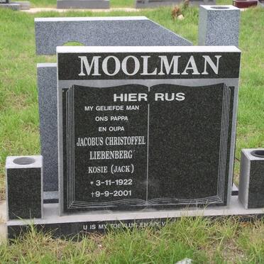 MOOLMAN Jacobus Christoffel Liebenberg 1922-2001