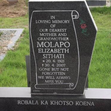 MOLAPO Elizabeth Sithati 1921-2007