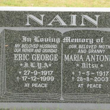 NAIN Eric George 1917-1999 &amp; Maria Antonia 1917-2003