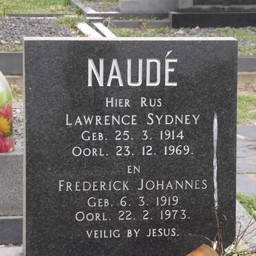 NAUDE Lawrence Sydney 1914-1969 :: NAUDE Frederick Johannes 1919-1973