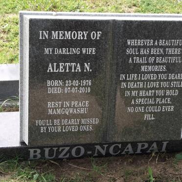 NCAPAI Aletta N. nee BUZO 1976-2010