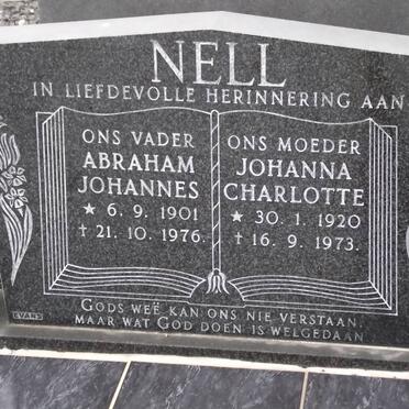 NELL Abraham Johannes 1901-1976 &amp; Johanna Charlotte 1920-1973
