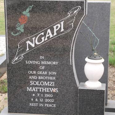 NGAPI Solomzi Matthews 1960-2002