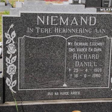 NIEMAND Richard Daniel 1909-1980