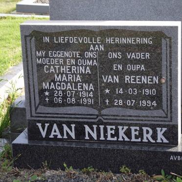 NIEKERK Van Reenen, van 1910-1994 &amp; Catherina Maria Magdalena 1914-1991