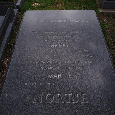 NORTJE Henry Harold Swart 1925-1993 &amp; Martie 1921-