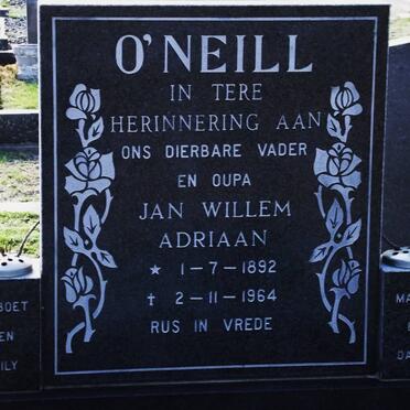 O'NEILL Jan Willem Adriaan 1892-1964
